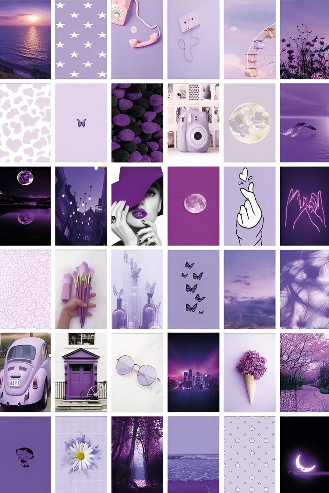Lila Aesthetic Wall Poster Set Purple Poster Set 60 Pieces-digital Download-300 Dpi. - Etsy