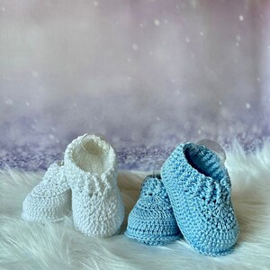 Chaussons Bébé en cuir, Bleu clair