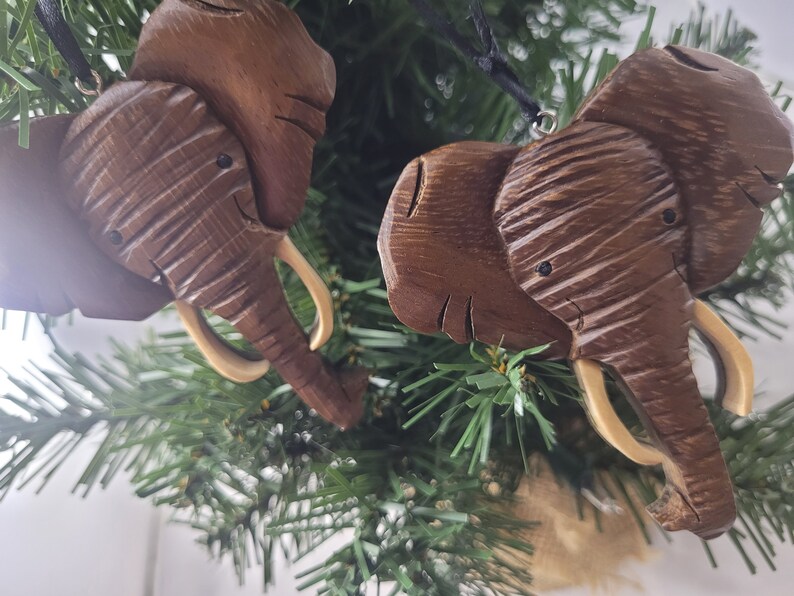 Elephant - Handmade Fabart Wooden Magnet 07