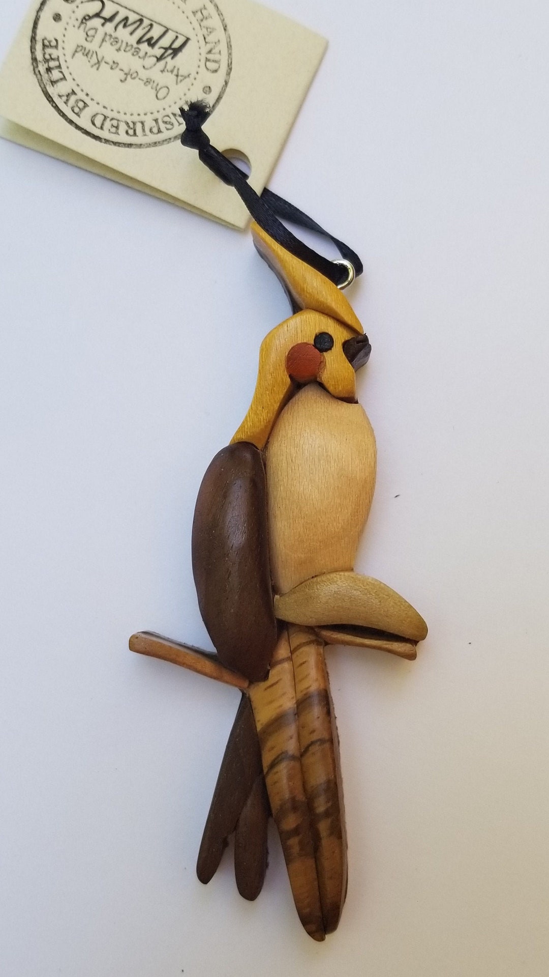 Cockatiel Ornament Wood Carving Wooden Intarsia Woodworking