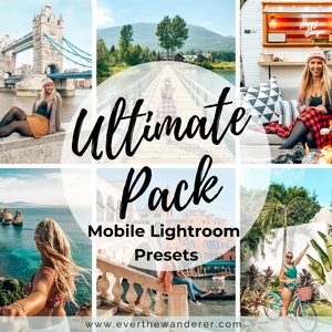 Ultimate Pack Lightroom Mobile Presets / Filters / Blogger / Instagram / Influencer / Travel