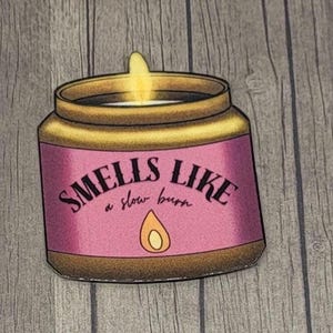 Riecht wie: A Slow Burn - Buch Kerzenaufkleber - glänzende Oberfläche