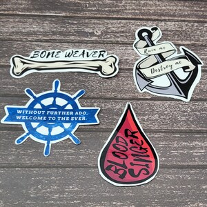 THE EVER KING geïnspireerde boekstickerset - The Ever Seas-serie van L.J. Andrews (4 boekspecifieke stickers) - cadeau voor boekenliefhebber