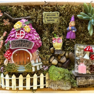 DIY Fairy Garden Kit, Fairy House, Handmade Miniatures, Gnomes, Fairies