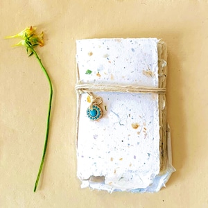 BeeLeaf Handmade Paper Journal, New Moon Intention Setting, Gratitude Journaling. Pocket Sized Snapdragon Notebook