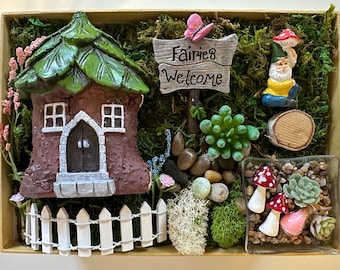 DIY Fairy Garden Kit, Fairy House, Terrariums, Gnomes, Handmade Miniatures, Inner Child Activation