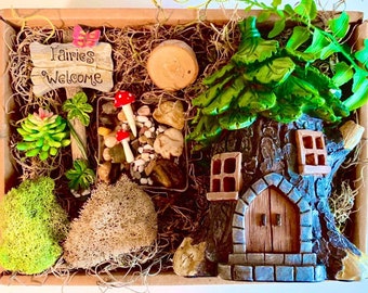 DIY Fairy Garden Kit, Fairy House, Terrariums, Gnomes, Handmade Miniatures, Inner Child Activation