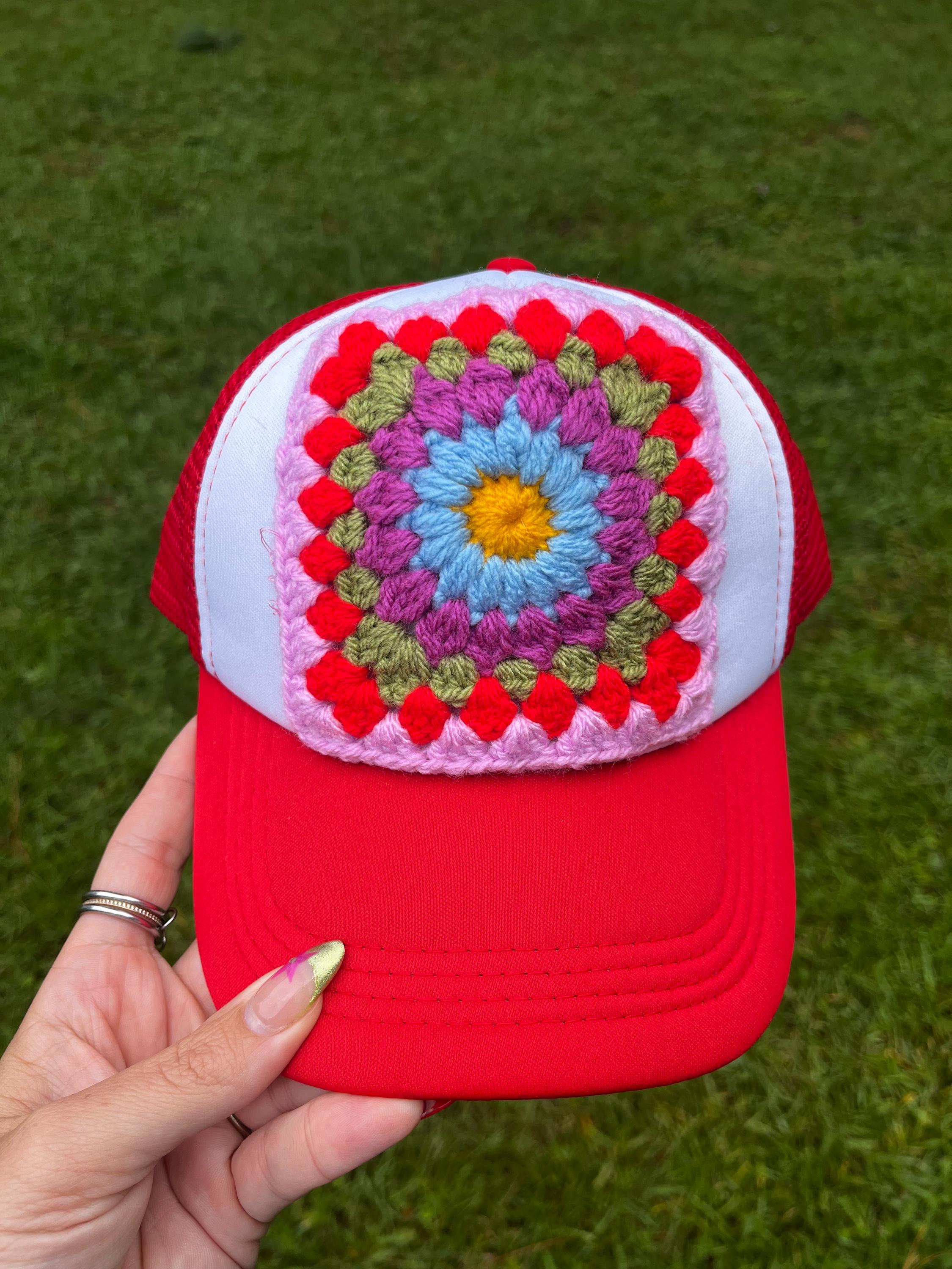 Crochet Granny Square Trucker Hat: Vintage Western Style - Etsy display picture 3