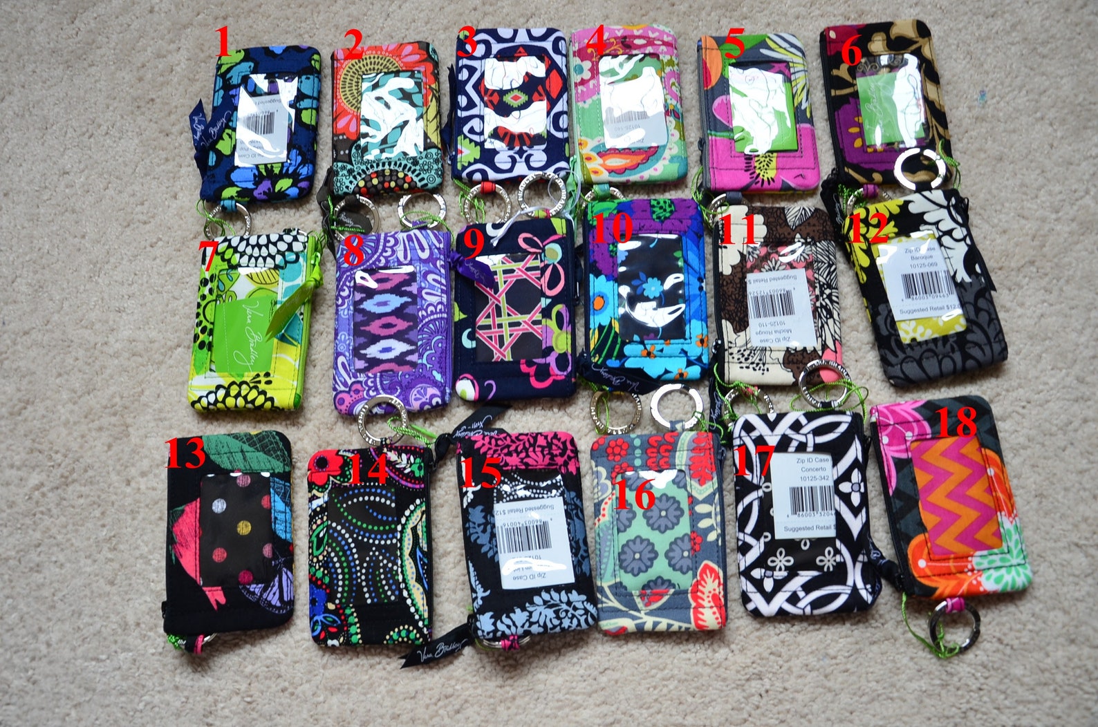 Assorted Vera Bradley Retired Zip ID Case and Lanyard Set Etsy