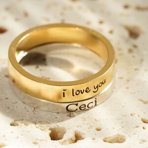 Memorial Handwriting Ring • Promise Ring • Actual Handwriting Band Ring • Eternity Ring • Handwriting Wedding Band Ring • Keepsake Ring •