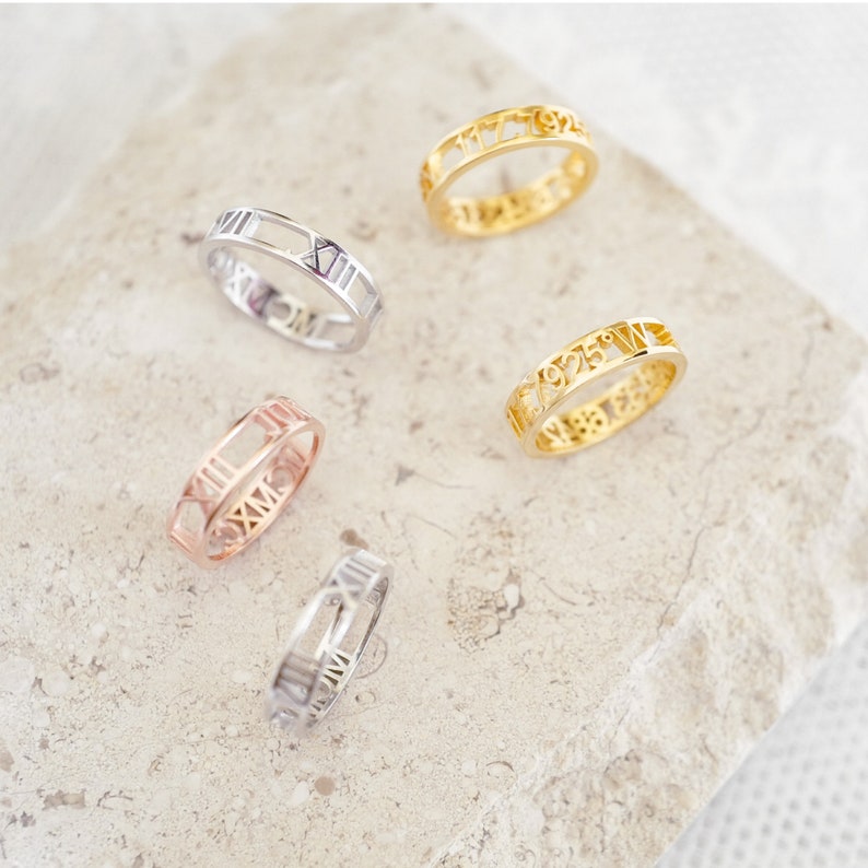 Coordinates Ring • Stacking Personalized GPS Ring • Latitude Longitude ...