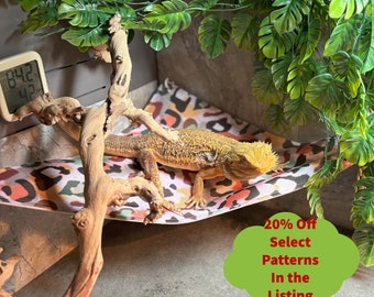 Hamacas para reptiles, hamaca para dragón barbudo, cama para serpientes, decoración de acuario, hamaca para lagarto. 30 patrones para elegir. Ventosas no incluidas