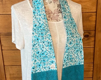 New improved narrow neck Kitchen Scarf/Boa /Grill Scarf /Replace the Apron - 20 patterns to choose from. Great for Mothers Day!!