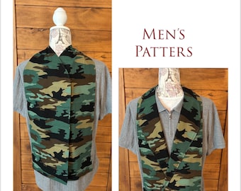 Men's Dignified Dining Scarf: Cotton Adult Bib, Clothes Protector