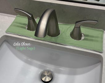 3-Hole Faucet Drip Catcher: Cotton Bathroom Sink Splash Pad