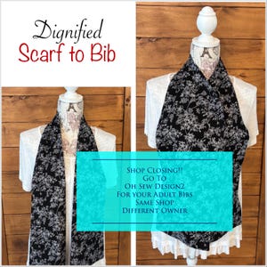 Dignified Dining Scarf Bib | Adult Clothing Protector | Stylish Reversible Meal Scarf | Elderly, Parkinson’s, Stroke Recovery & Assisted Liv