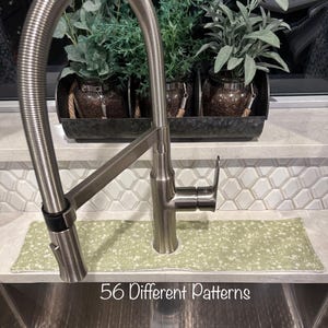 Drip Catcher, Splash Guard, Water Catcher Mat, RV Kitchen Sink Accessory, Faucet Bib, 56 different Printed patterns,