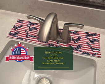 Oval Faucet Drip Catcher: Holiday Cotton Sink Mat