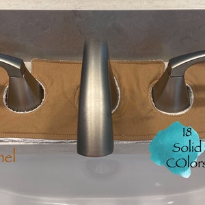 Ternal Sinkmat for Kitchen Sink Faucet, Absorbent Diatom Rubber, Black Leather, Standard size, Splash Guard & Drip Catcher for Around Faucet Handle