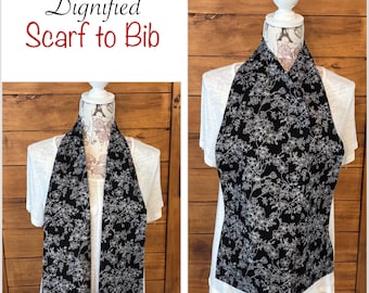 Cotton Dining Scarf Bib: Dignified Adult Clothing Protector
