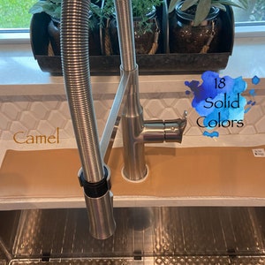 Solid print Cotton Sink Drip Catcher Mat: Faucet Splash Guard, RV Kitchen Accessory