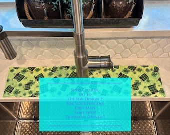 Holiday Kitchen Sink Drip Catcher Mat: Patriotic Dogs Faucet Bib