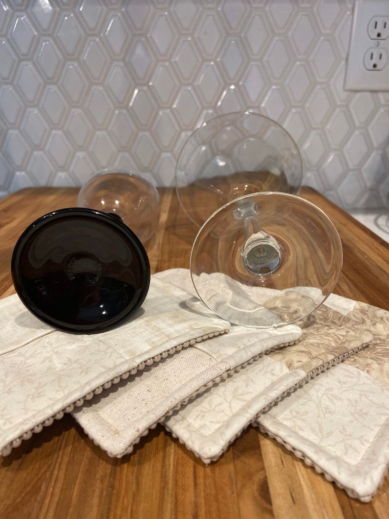 Wine Glass Coaster Cozies Set of 4 Each. Dinner Etsy