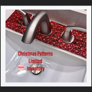 Christmas 17”x5”  3- hole drip catcher ,RV Kitchen Sink Accessory Cotton Bathroom Drip Catcher,48Patterns Limited inventory