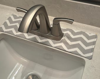 Oval Bathroom Sink Drip Catcher Mat: Cotton Splash Guard, -60 Patterns to choose from