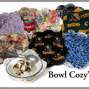 Microwave Bowl Cozy- Bowl Holder-Reversible- Restocked for X-mas (Time is running out!!) 50- Patterns to choose from!!