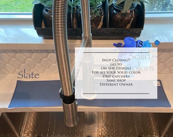 Solid print Cotton Sink Drip Catcher Mat: Faucet Splash Guard, RV Kitchen Accessory