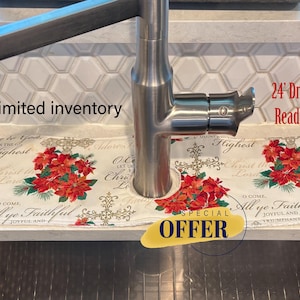 Cotton Faucet Mat,Drip Catcher: RV Sink Accessory (24”x5 3/4”)  Clearance item, Limited Inventory.  Ready to Ship!!