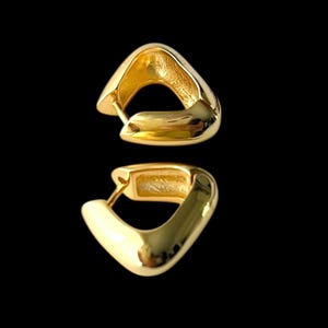 925 Sterling Silver 18k Gold Plated Chunky Huggie Hoop  Earrings, Thick Hoop Earrings, Beast Gifts for Women, Girl