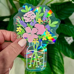 Flowers Sunflower Rainbow Suncatcher Window Sticker, Window Sticker Sun Catcher Rainbow Prism, Custom Sun Catcher Sticker Decals