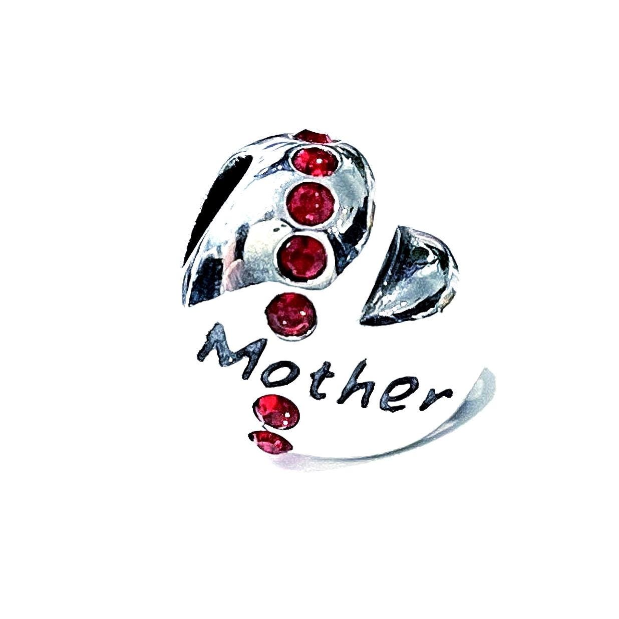 Charm Cuore Argento 925 Con Scritta Mamma E Diamanti - Ciondolo Per Bracciali Pandora E Stile - Foto 10