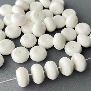 White Coral 12mm Rondelle Gemstone Beads 38pcs, Jewelry Necklace Beads-Bracelet Stone Beads