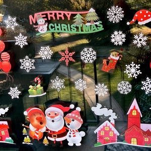 Christmas Window Decal, Christmas Window Decoration, Christmas Hanging Decoration Window Stickers, Christmas Window Stickers