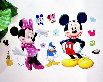 Mickey and Minnie Mouse Vinyl Wall Decal: Kids Room Decor