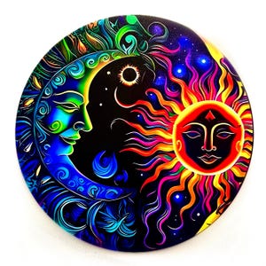 Sun and Moon Deluxe Window Cling, Window Sticker Sun Catcher Rainbow Prism, Custom Sun Catcher Sticker Decals