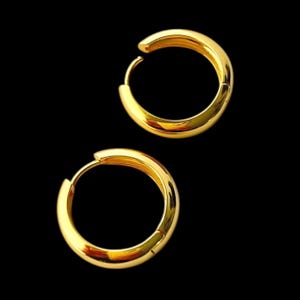 925 Sterling Silver 18k Gold Plated Chunky Hoop  Earrings, Thick Hoop Earrings, Beast Gifts for Women, Girl