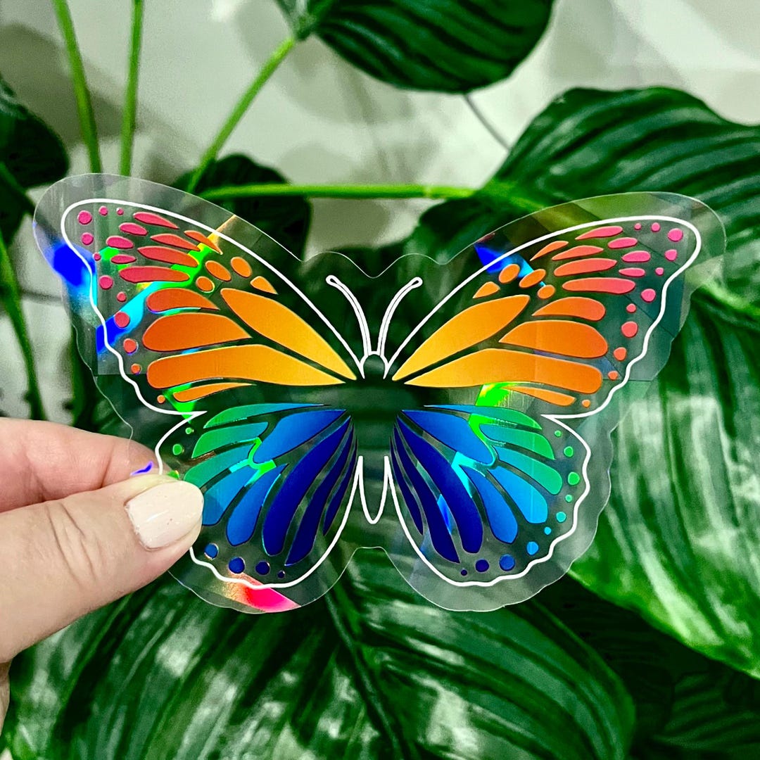 Butterfly Rainbow Suncatcher Window Sticker, Window Sticker Sun Catcher ...