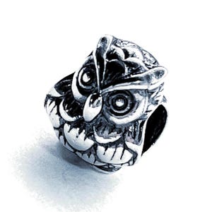 Perline in argento sterling 925 a forma di gufo, adatte a Pandora, 1 pezzo