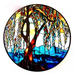 Tree Stained Window Sticker Removable Anticollision Decorative Film Static Stickers, Window Sticker, Car Window Sticker