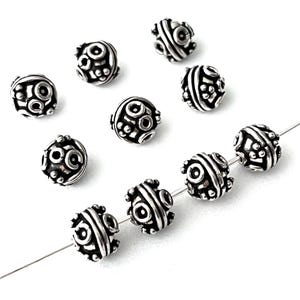 925 Sterling Silver Round Beads 7 mm, 4pcs, Beads 925 Silver Supplies Jewelry Making