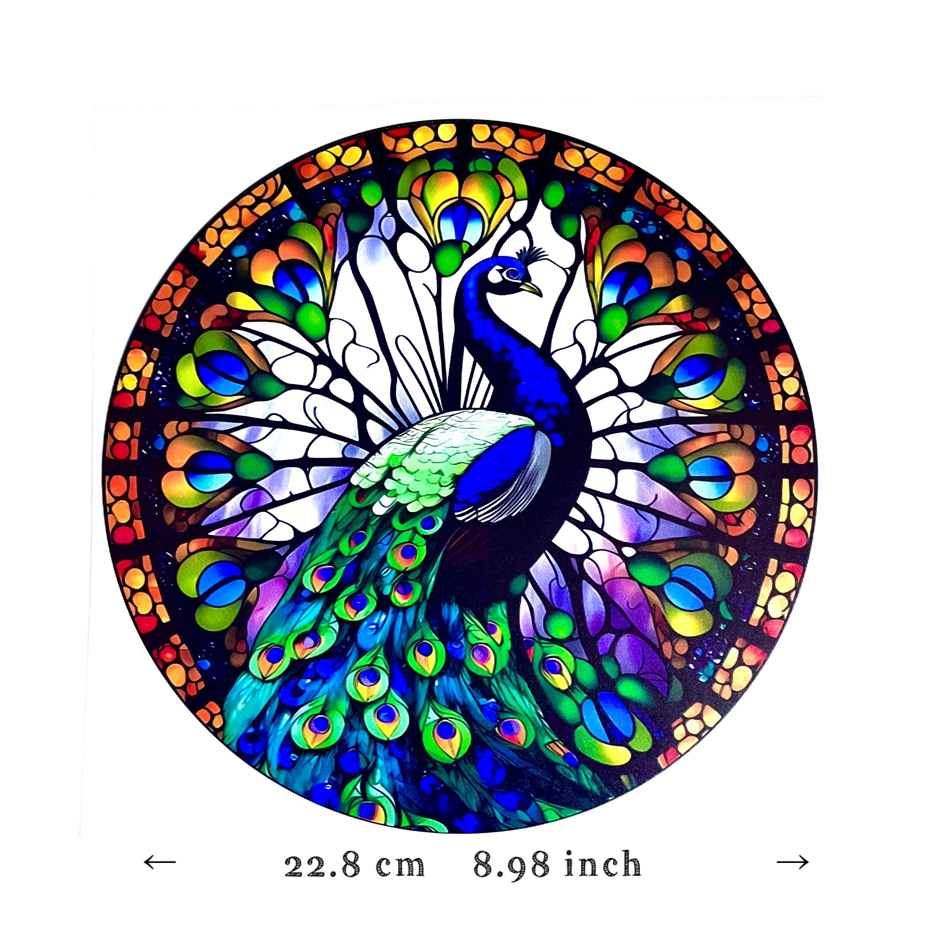 Peacock Window Decal, Retro Suncatcher Sticker, Anti-collision ...