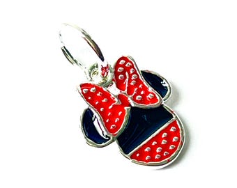 Sterling Silver Minnie Mouse Charm: Colorful Enamel Pandora Charm