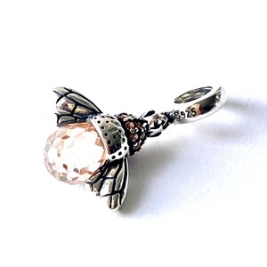 Sparkling Bee Dangle Charm 925 Sterling Silver Orange Wing Animal, 925 Sterling Silver Charm Fit Pandora Bracelet 1pcs
