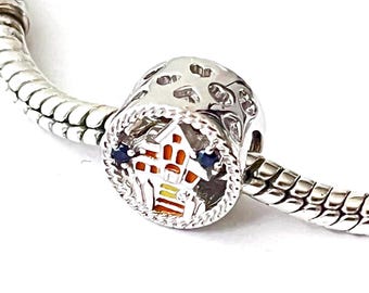 Sterling Silver Haunted House Charm: Spooky Halloween Accessory