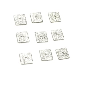 925 Sterling Silver Square Shaped Pad 6mm x 6mm, Spacer Beads Sterling Silver Flat Square, Disc Spacers Beads for Jewelry Making 8pcs