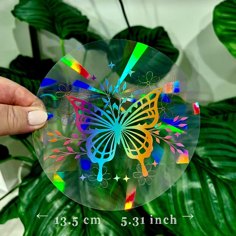 Window Sticker For Sun Butterfly Window Sticker Sun Catcher Rainbow Prism, Window Film Bedroom ...